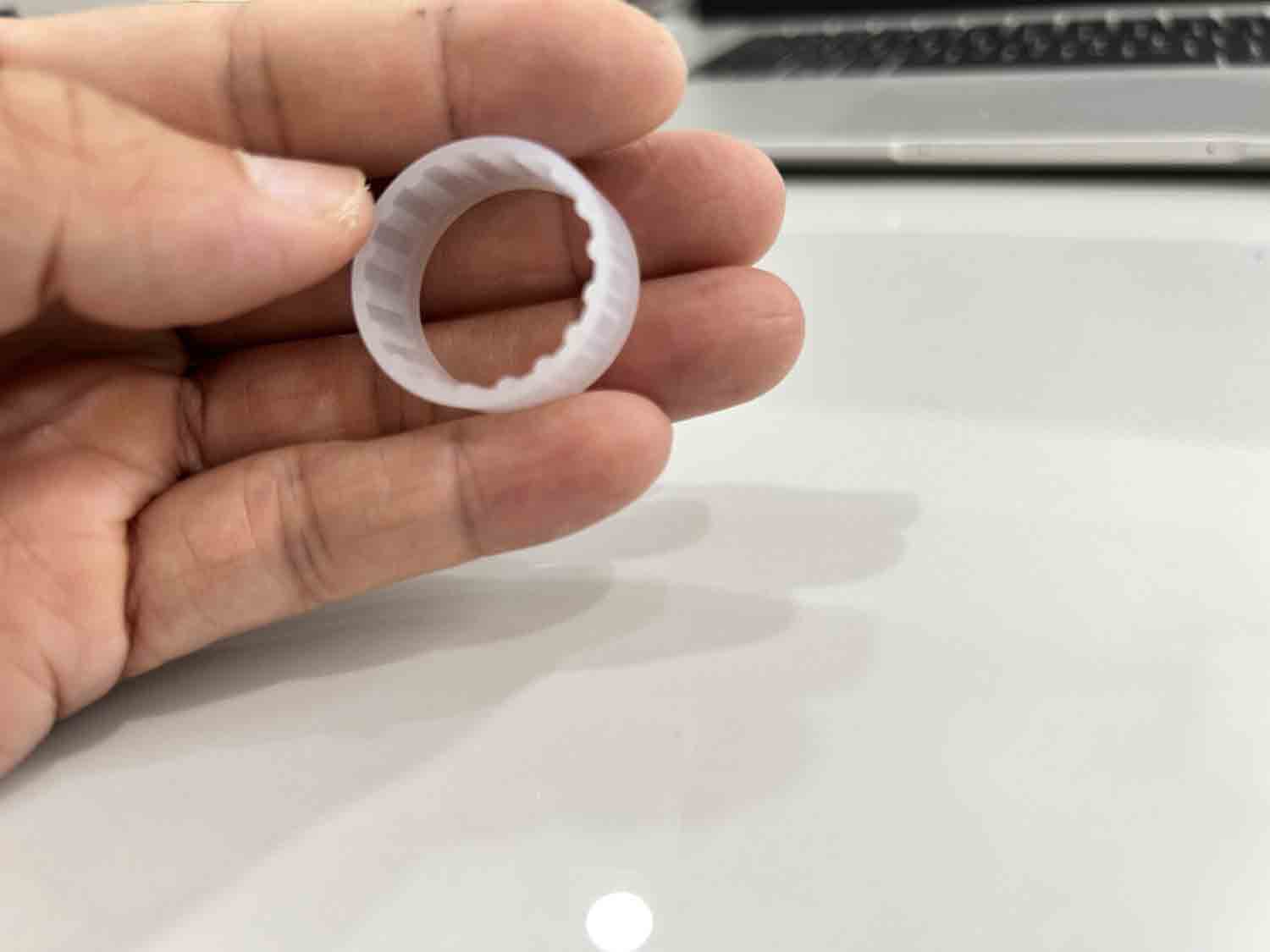 Base de assento de silicone de precisão - tolerância de 0,05 mm (translúcido branco)